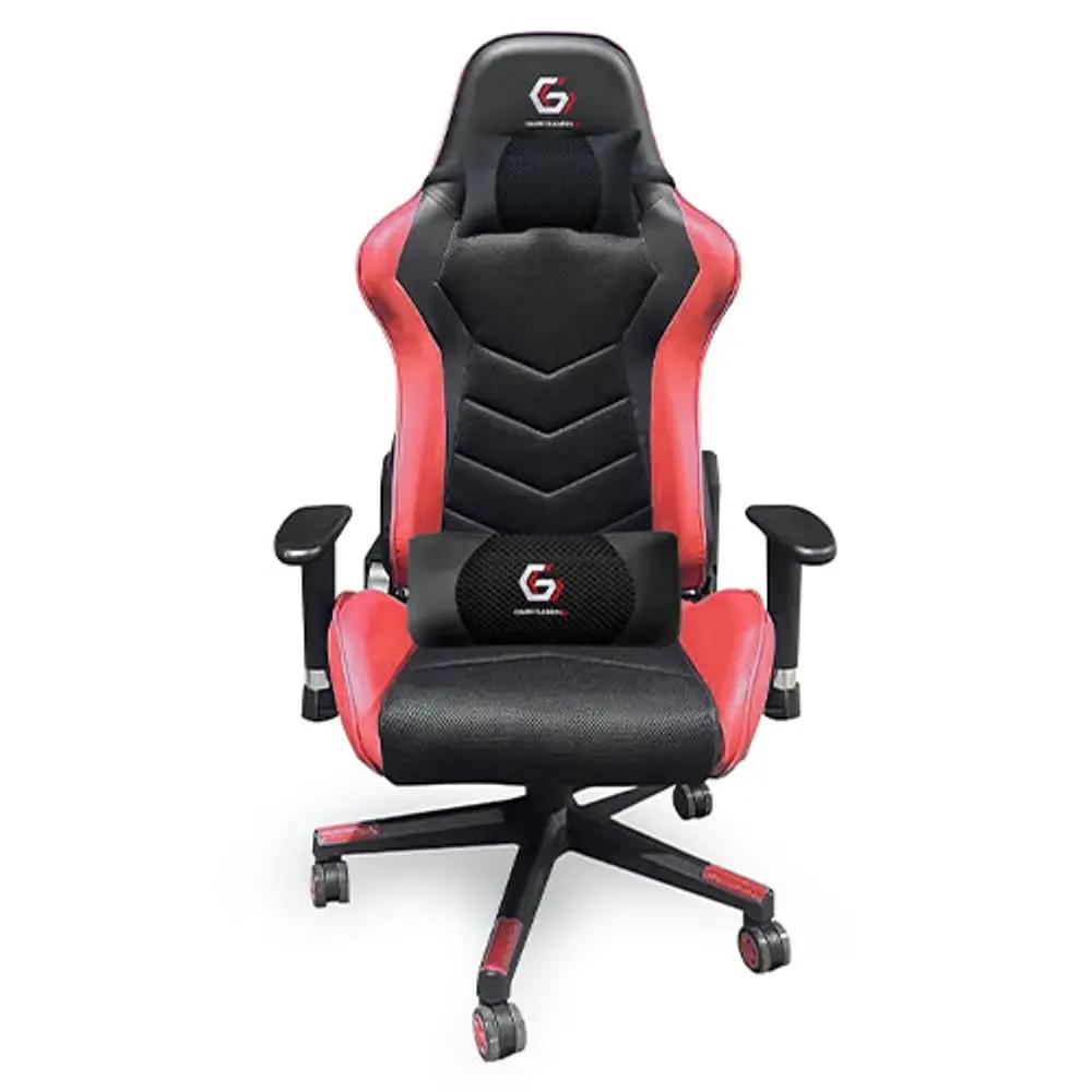 GEMBIRD GAMING CHAIR LEATHER BLACKRED
