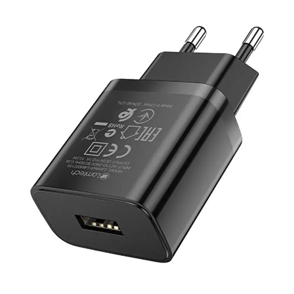 LAMTECH USB TRAVEL CHARGER 21A BLACK