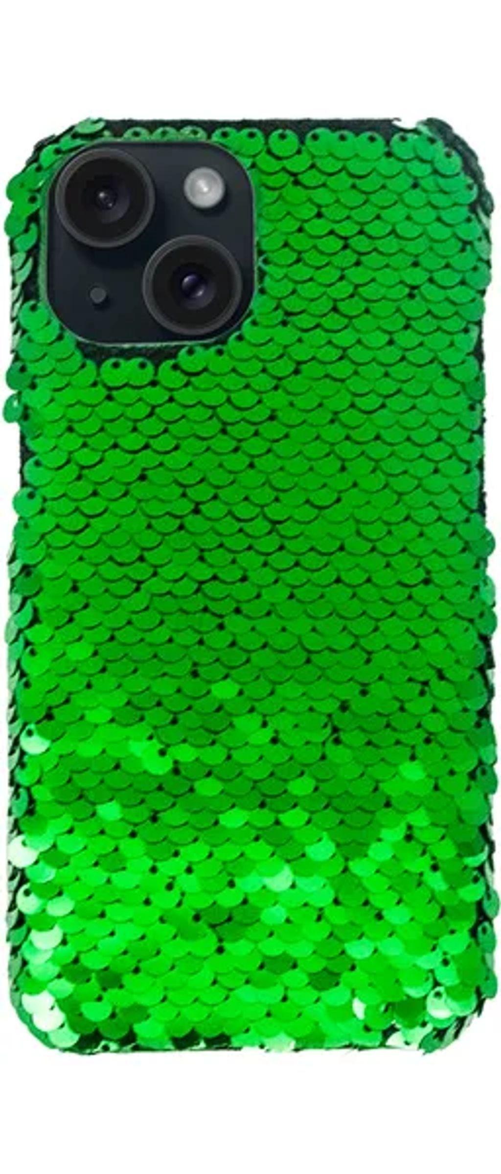 VividSequinCaseAppleiPhone15Green