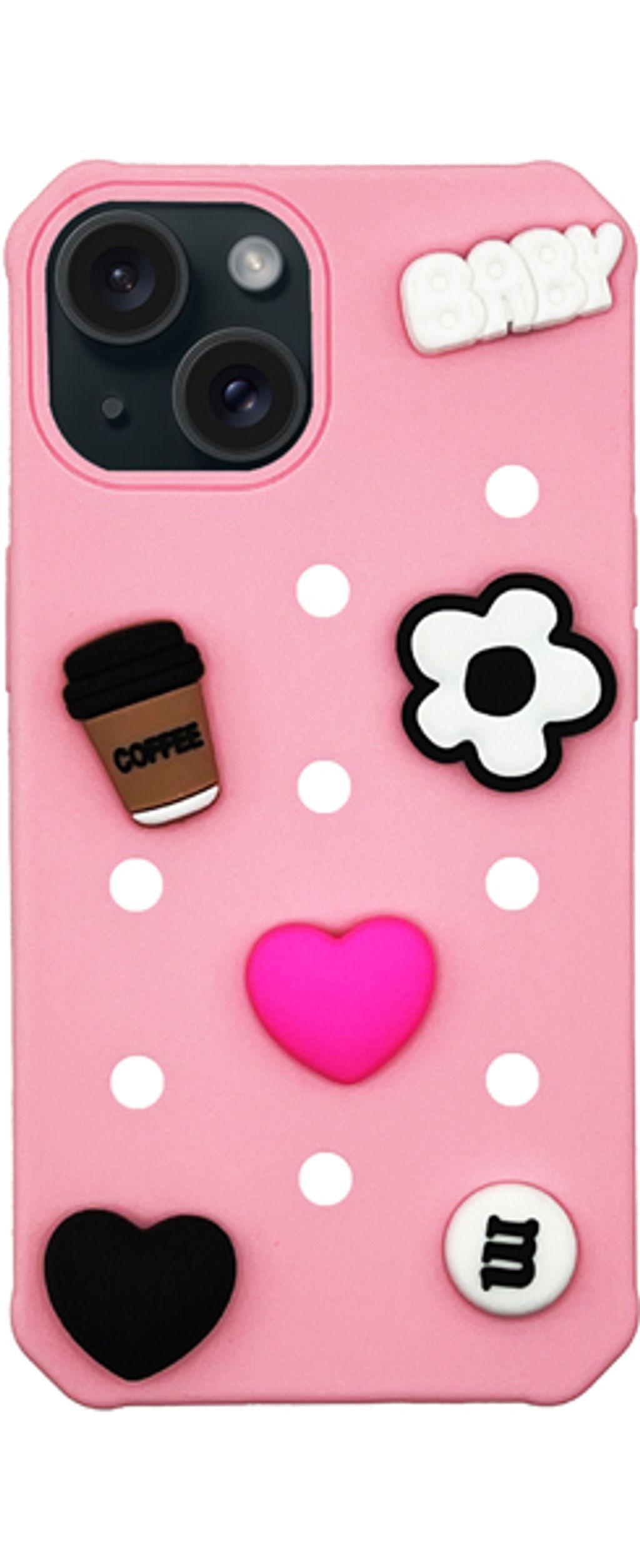 VividSiliconePinsCaseAppleiPhone15Pink