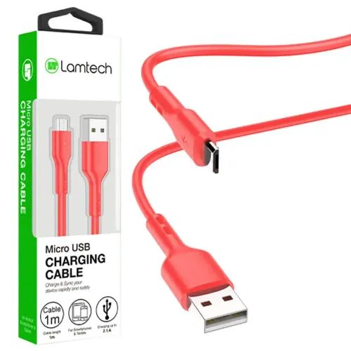 LAMTECH DATACABLE MICRO USB 1m RED