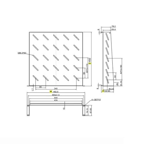 Cantilever2UPowerOnCS-2-450450mm
