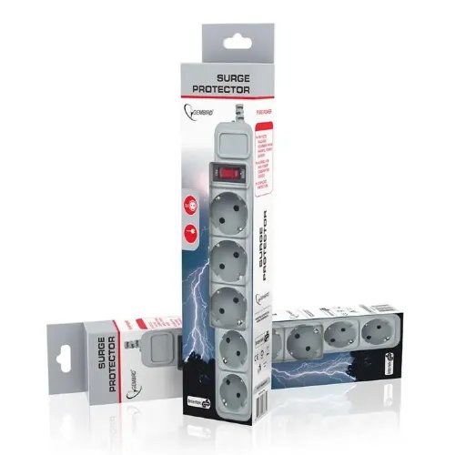 GEMBIRD SURGE PROTECTOR 5 SOCKETS 3M