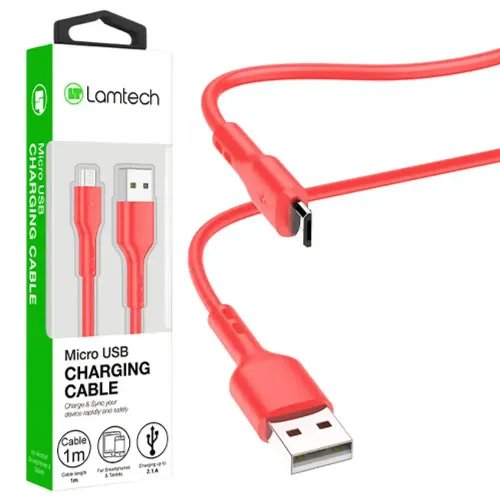 LAMTECH DATACABLE MICRO USB 1m RED