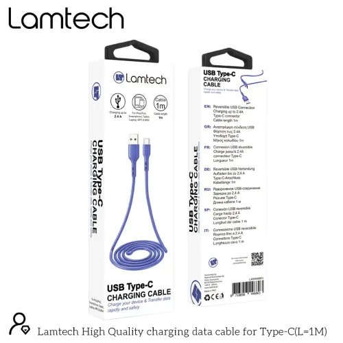 LAMTECH DATACABLE TYPE C 1m BLUE