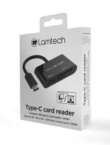 LAMTECH TYPE-C CARD READER BLACK