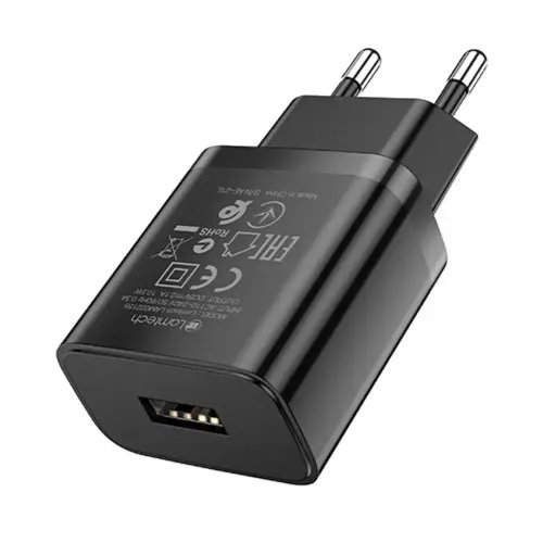 LAMTECH USB TRAVEL CHARGER 21A BLACK
