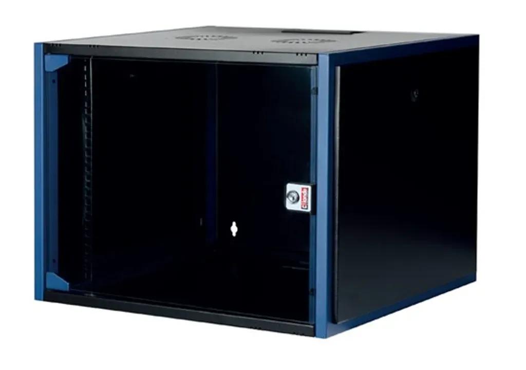 9U19HyperlineWallStandingCabinetW600mmxD600mmSXwith8xSchukopowerstripandShelfD300