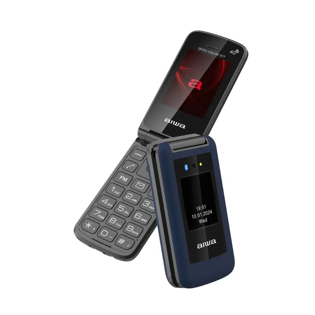 AIWASLIMBTCLAMSHELL2GFLIP-STYLEDUALSIMPHONEBLUE