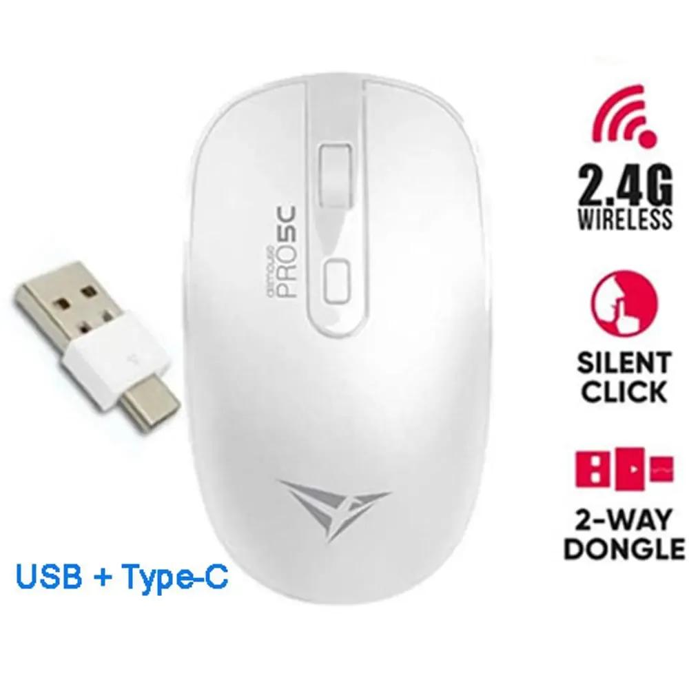 ALCATROZ WIRELESS TWO WAY DONGLE USBTYPE-C SILENT MOUSE WHITE
