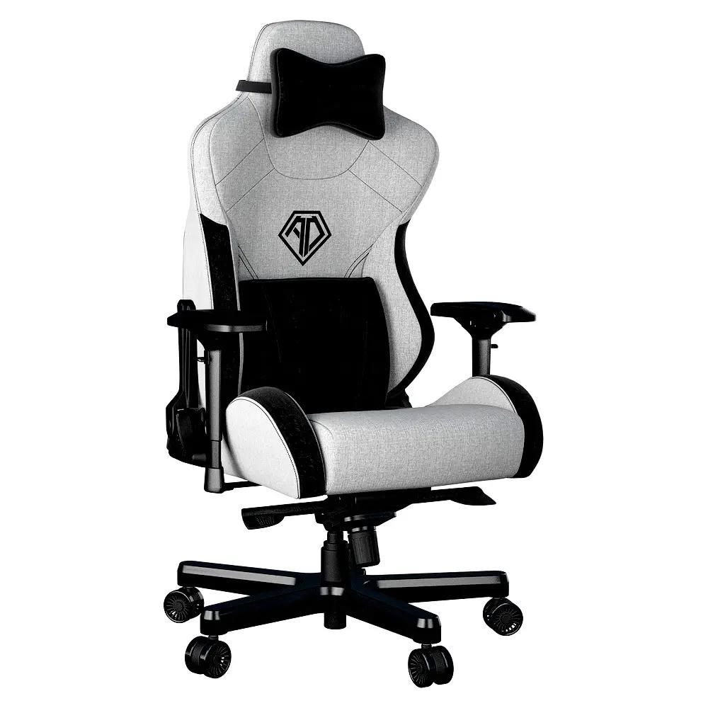 ANDA SEAT Gaming Chair T-PRO II Light Grey_ Black FABRIC with Alcantara Stripes_1.webp