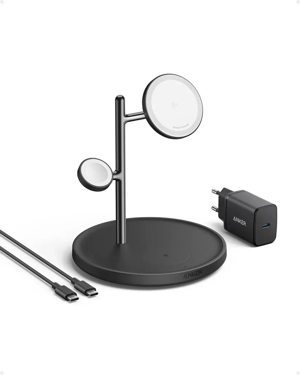 ANKERMagGo3in1WirelessChargingStandBlack15W