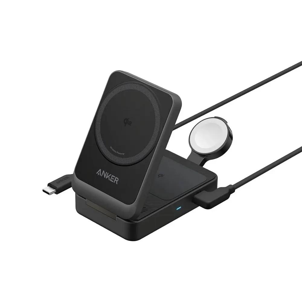 ANKER MagGo 3-in-1 Charging Station Qi2 Certified 15W Black