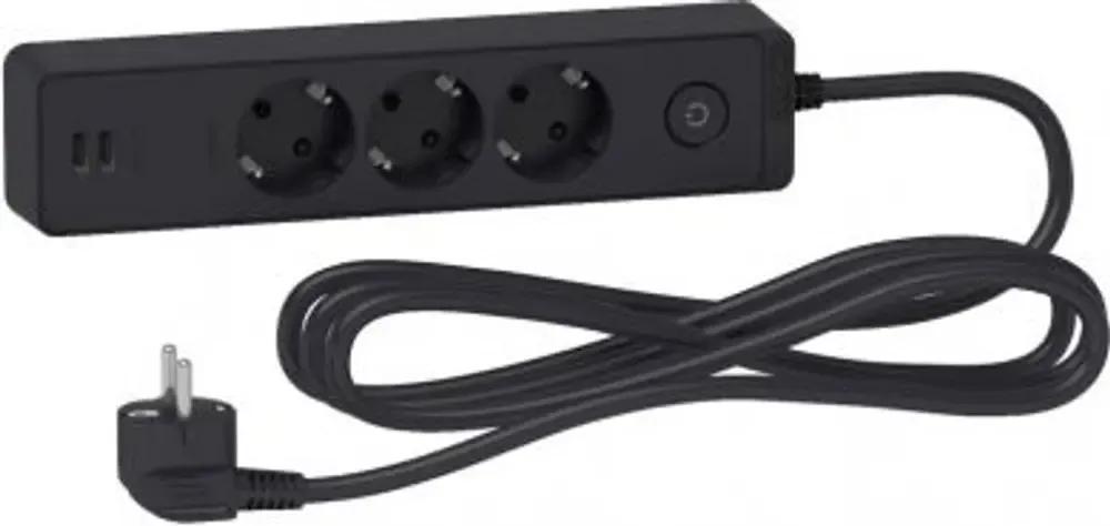 APC Socket ST943U1WA 3 Outlets USB Type 3m Cable Black
