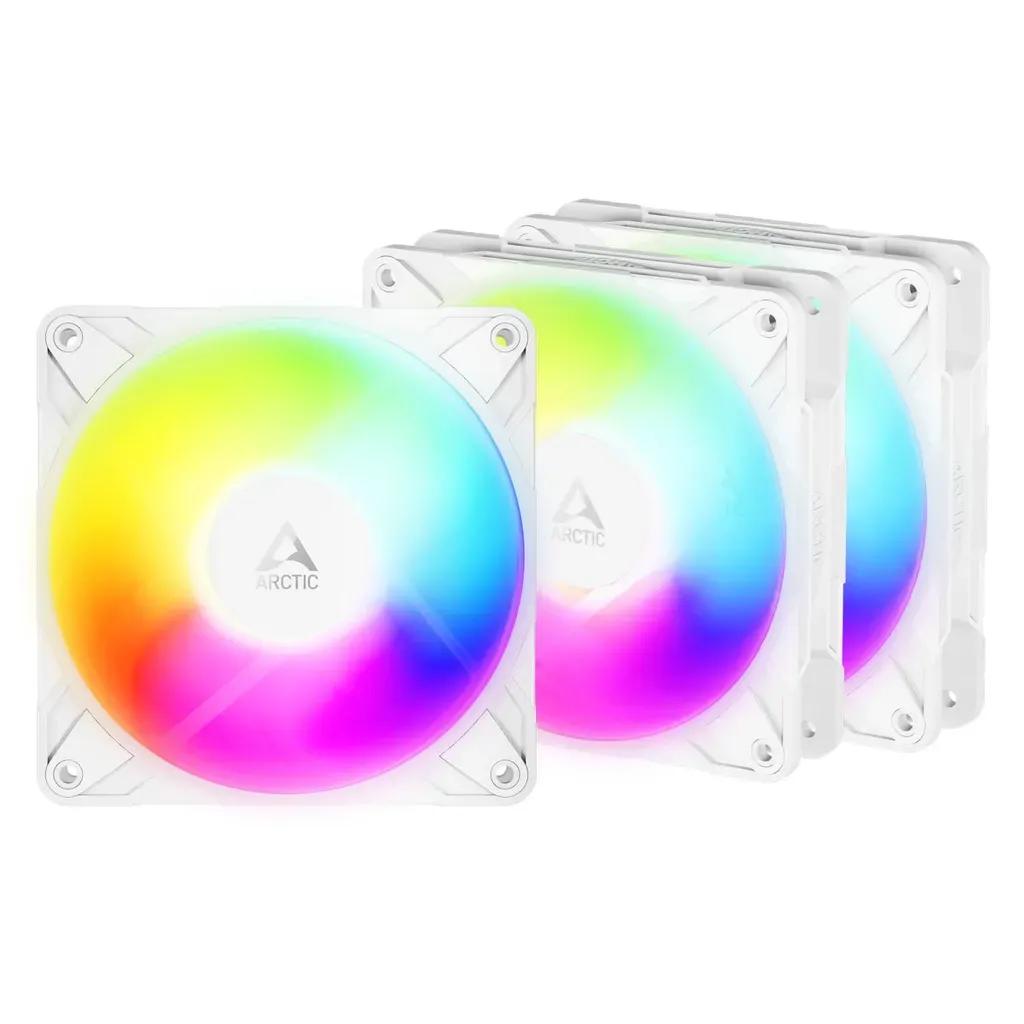 ARCTICP12ProREVERSEA-RGBWhite-3Pack-120mmCaseFanwithA-RGB-fluiddynamicbearing-