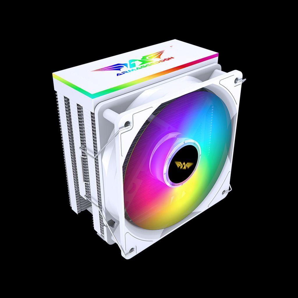 ARMAGGEDDONARGBSILENT12CMCPUCOOLINGFAN6HEATPIPESWHITE