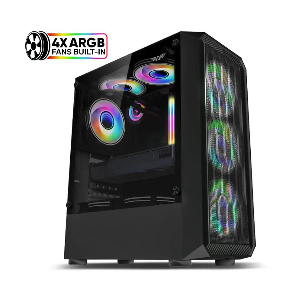 ARMAGGEDDONGAMINGPCCASEWITH4ARGBFANSTRITRONPRO100BLACK