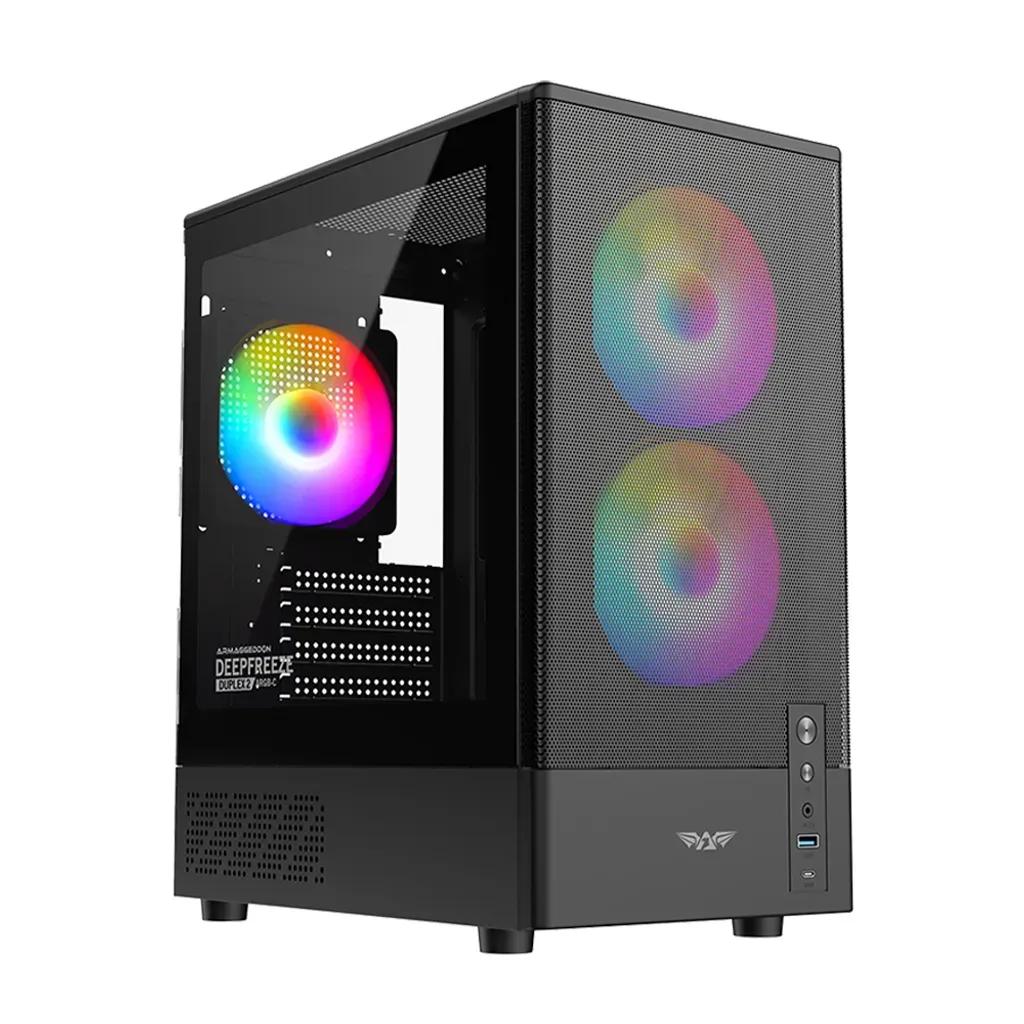 ARMAGGEDDONMICROATXCASEWITH3XARGBFANSTYPE-CDEEPFREEZEDUPLEX2ARGB-CBLACK