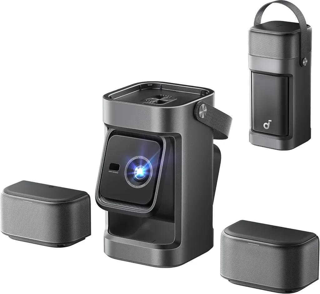 AnkerPortableProjectorNebulaP11080P650ANSILumens20WdetachableSpeakers