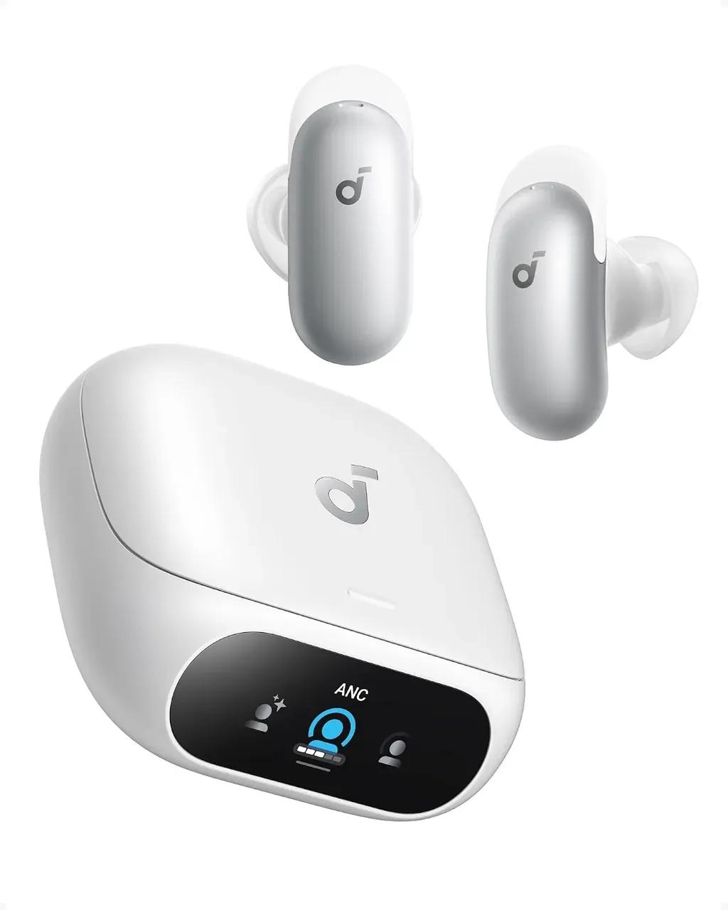 AnkerSoundcoreWirelessEarphonesLiberty5ProActiveNoiseCancellationTouchScreenCaseWhite