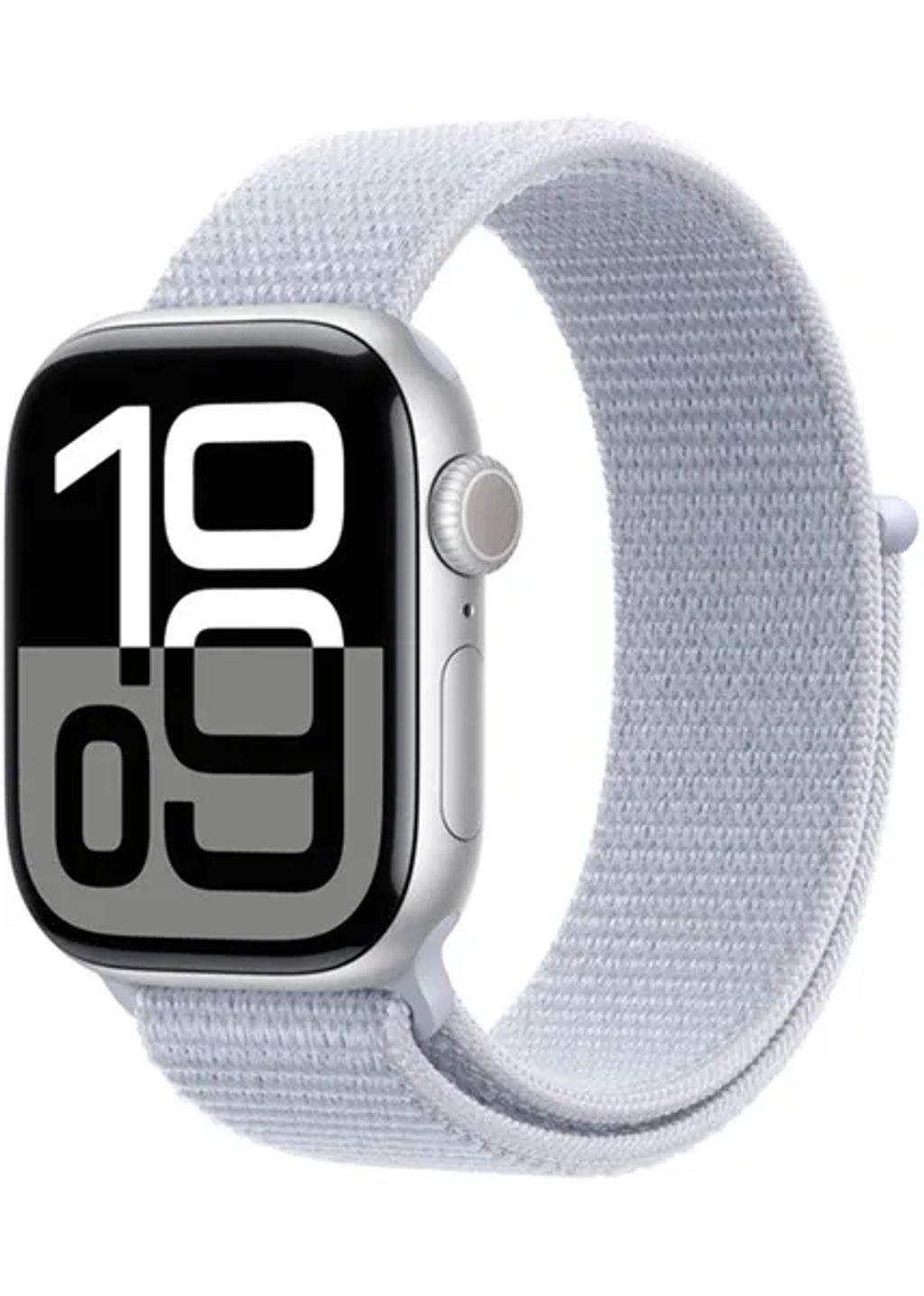 AppleWatchSeries10GPS46mmSilverAluminiumCasewithBlueCloudSportLoop