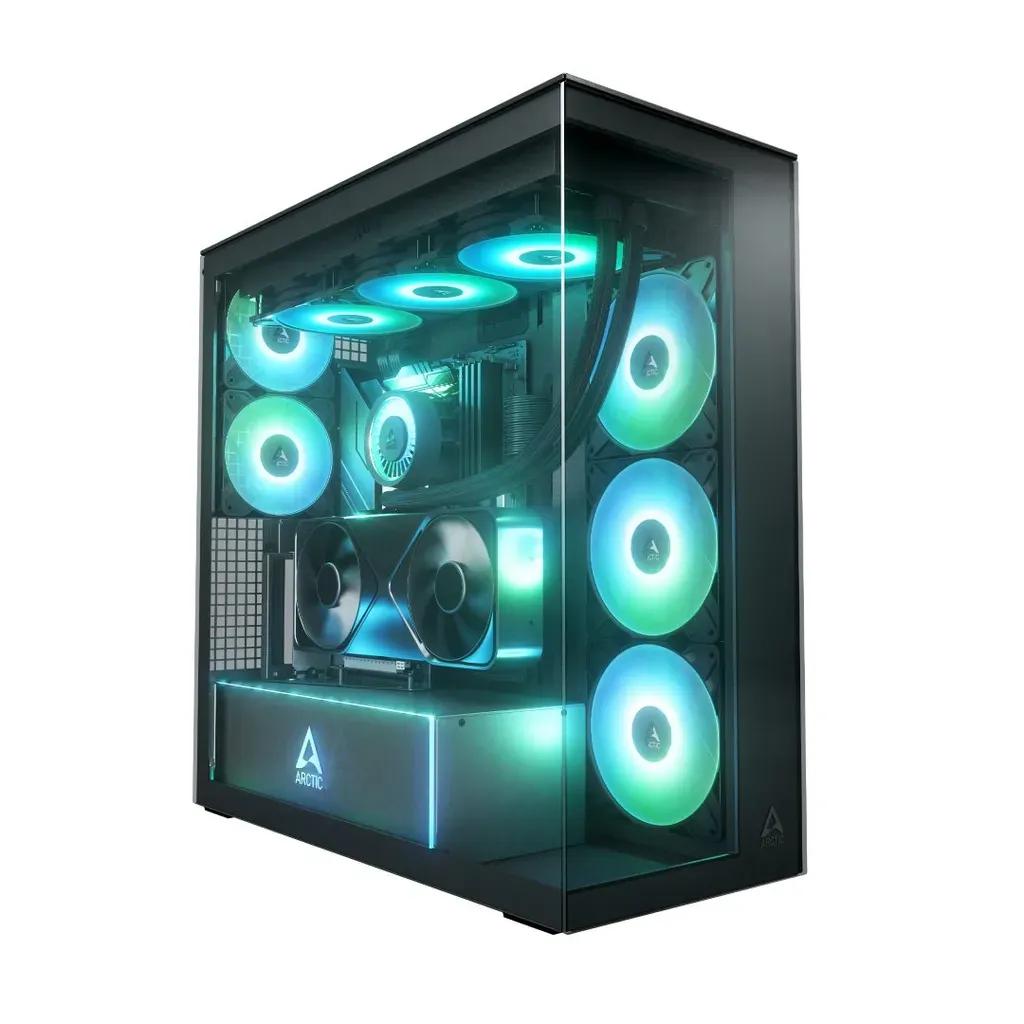 ArcticXtenderBlackmirrorblackwindowwithGPUverticalmount-MidTowerCasew.A-RGBFans