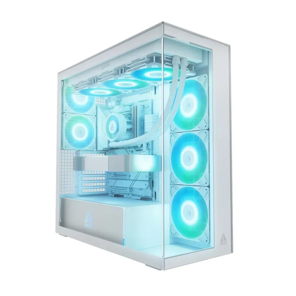 ArcticXtenderWhitetransparentwindowwoGPUverticalmount-MidTowerCasew.A-RGBFans