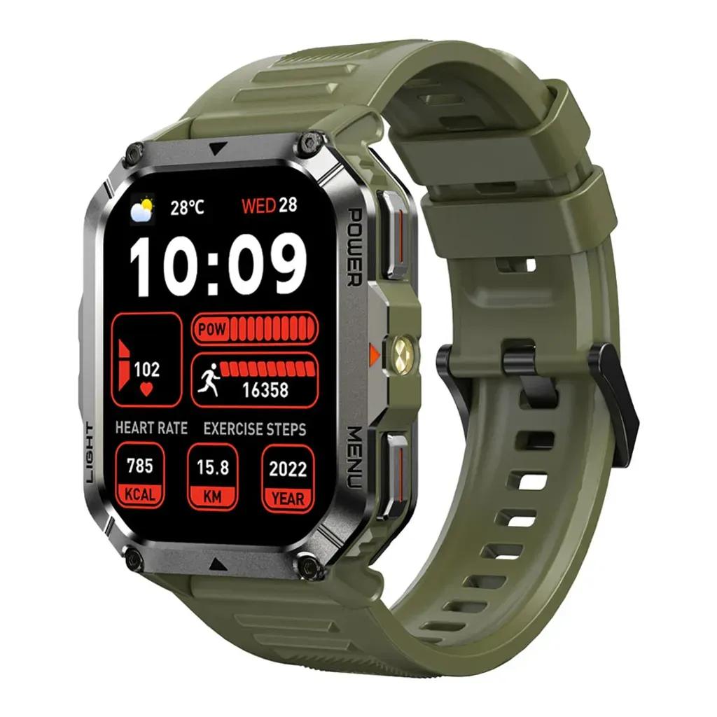 BLACKVIEWMULTI-FUNCTIONSMARTWATCHWITHFLASHLIGHTCOMPASSBTCALLHEALTHMANAGEMENTGREEN