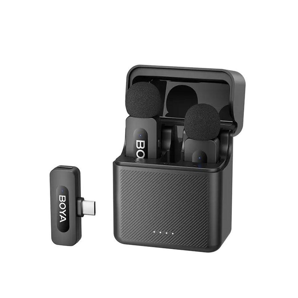 BOYABY-V30MobileWirelessMicforAndroidiPhoneUSB-C2personvlogwchargingcase100m36h
