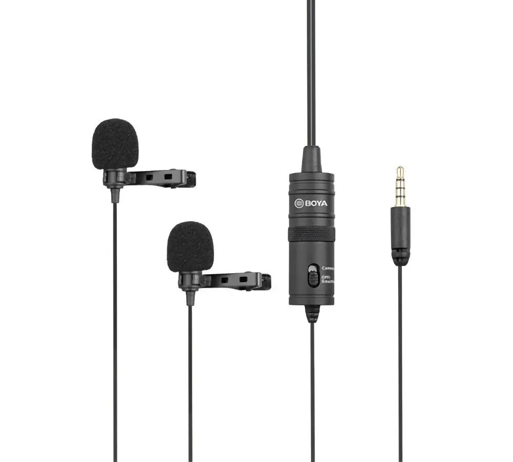 BOYA BY-M1DM wired mic Dual Lavalier Microphone_1.webp