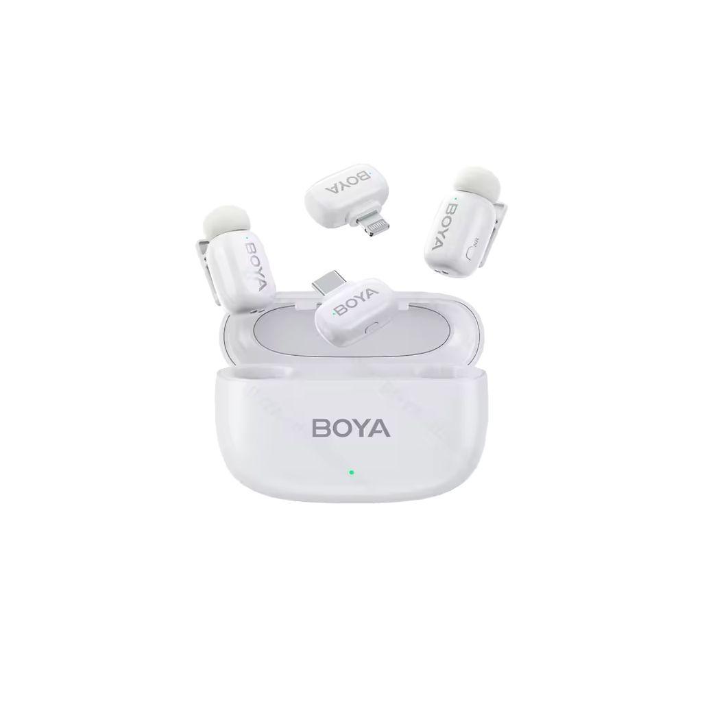 BOYAMiniiPhoneLightningType-CWhite-24GHz2micWirelessMicrophonewithChargingBox