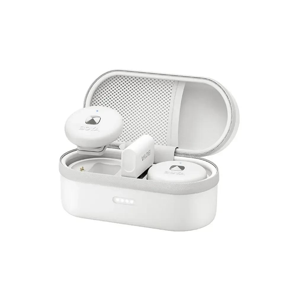 BOYAOmic-DWhite24GHzDualChannelWirelessMicrophoneForiPhoneLightning