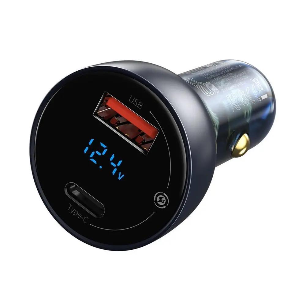 Baseus Car Charger USB_Type-C QC+PPS 65W Dark Gray + Cable Type-C 100W_1.webp