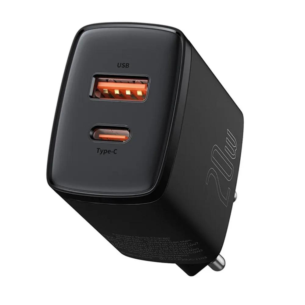 Baseus Compact Quick Charger Type-C_USB 20W Black_1.webp