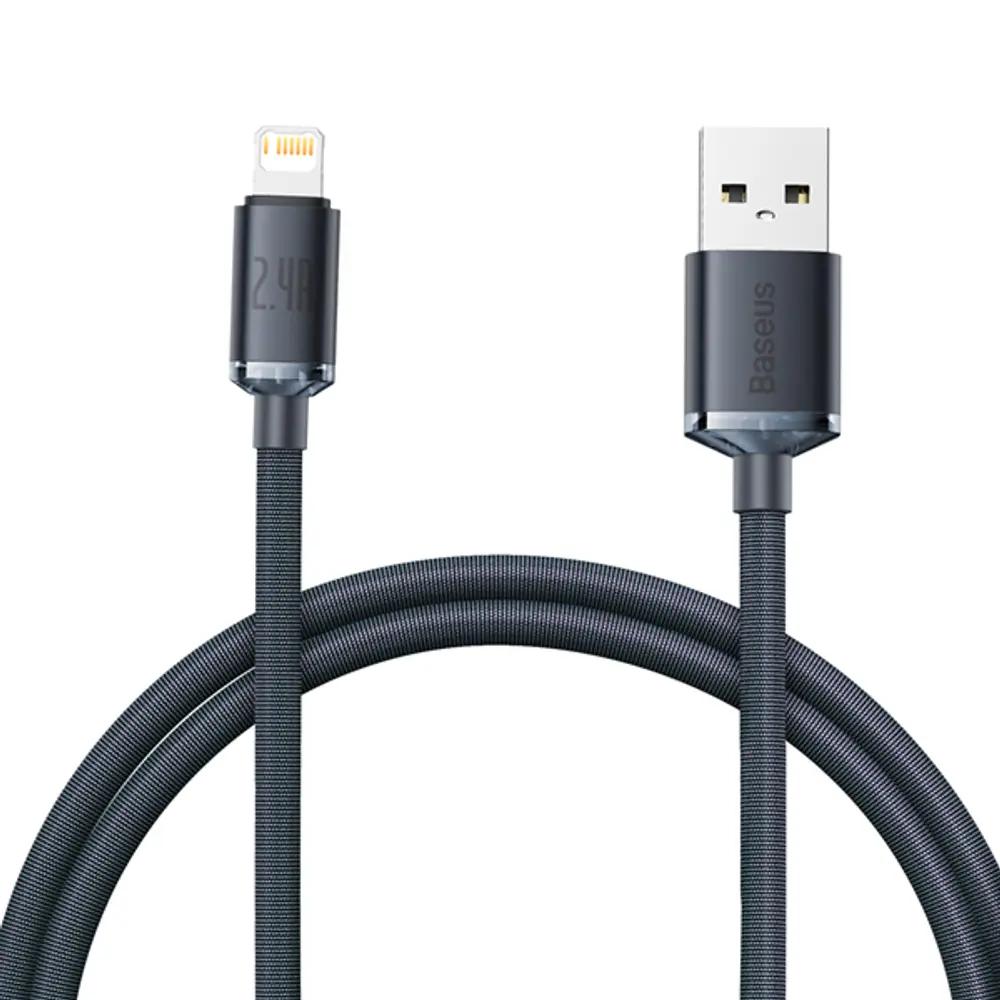 Baseus Crystal Shine Series Cable USB to Lightning 2.4A 1.2m Black_1.webp