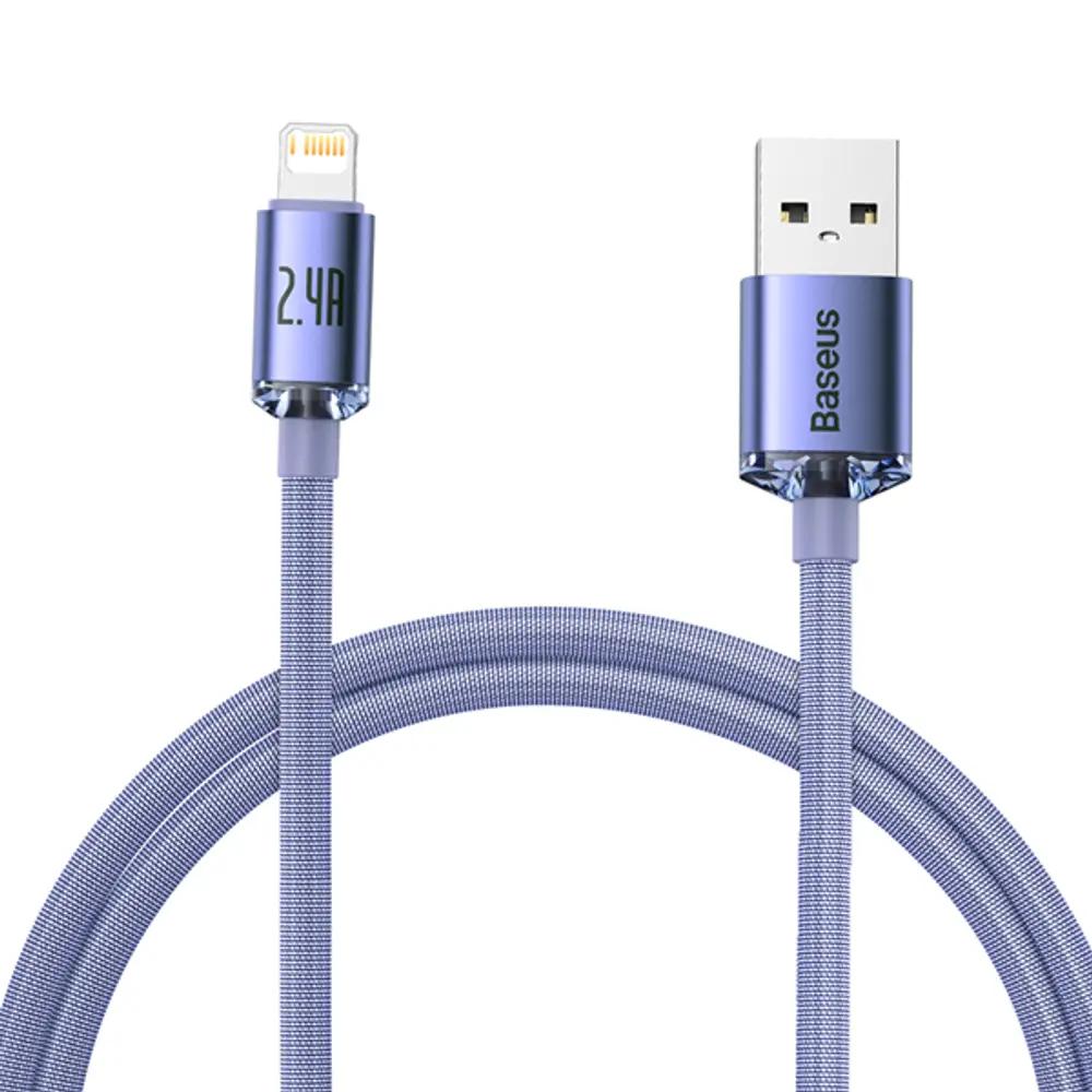 Baseus Crystal Shine Series Cable USB to Lightning 2.4A 1.2m Lilac_1.webp