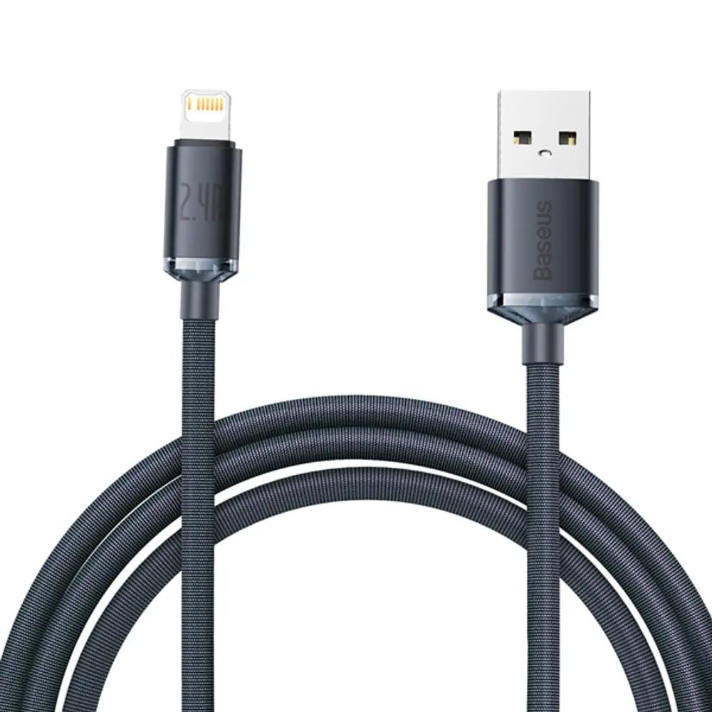 Baseus Crystal Shine Series Cable USB to Lightning 2.4A 2m Black_1.webp
