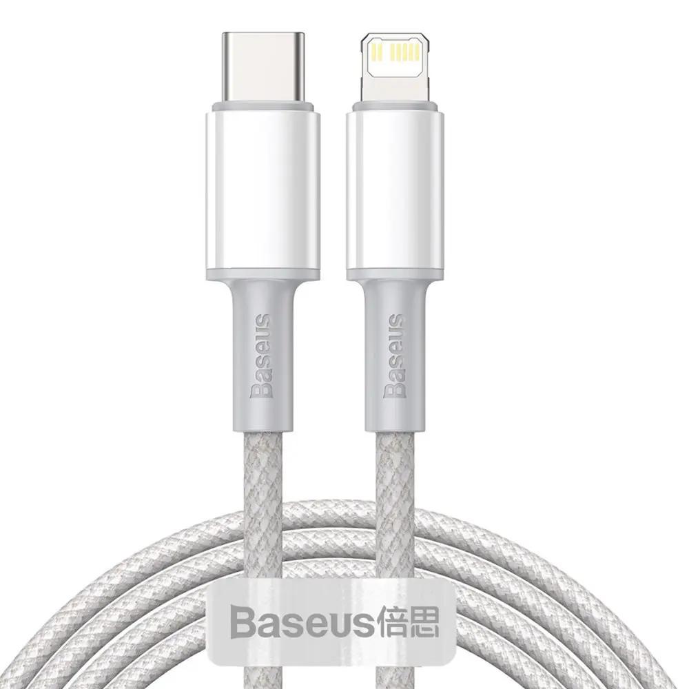Baseus High Density Braided Fast Charging Data Cable Type-C to Lightning PD 20W 2m White_1.webp