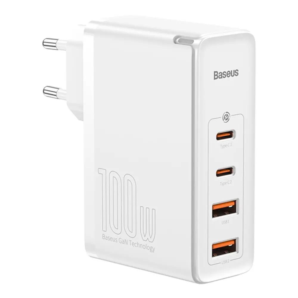 Baseus Travel Charger GaN2 Pro 2xType-C_2xUSB 100W + Cable Type-C 100W White_1.webp