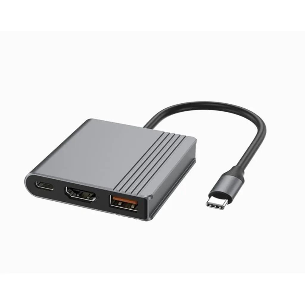 CABLEXPERTTYPE-C3IN1MULTI-PORTADAPTERUSBPORTHDMITYPE-CVIDEOSPACEGREY