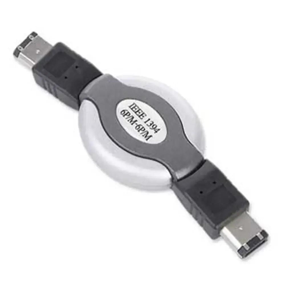 CABLEXPERT COMPACT RETRACTABLE FIREWIRE IEEE 1394 STANDARD CABLE 6PM TO 6PM GOLD PLATTED CONNECTOR