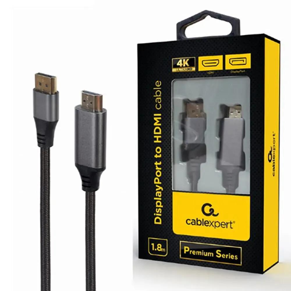 CABLEXPERT DISPLAYPORT TO HDMI CABLE PREMIUM SERIES 4K 18M RETAIL PACK