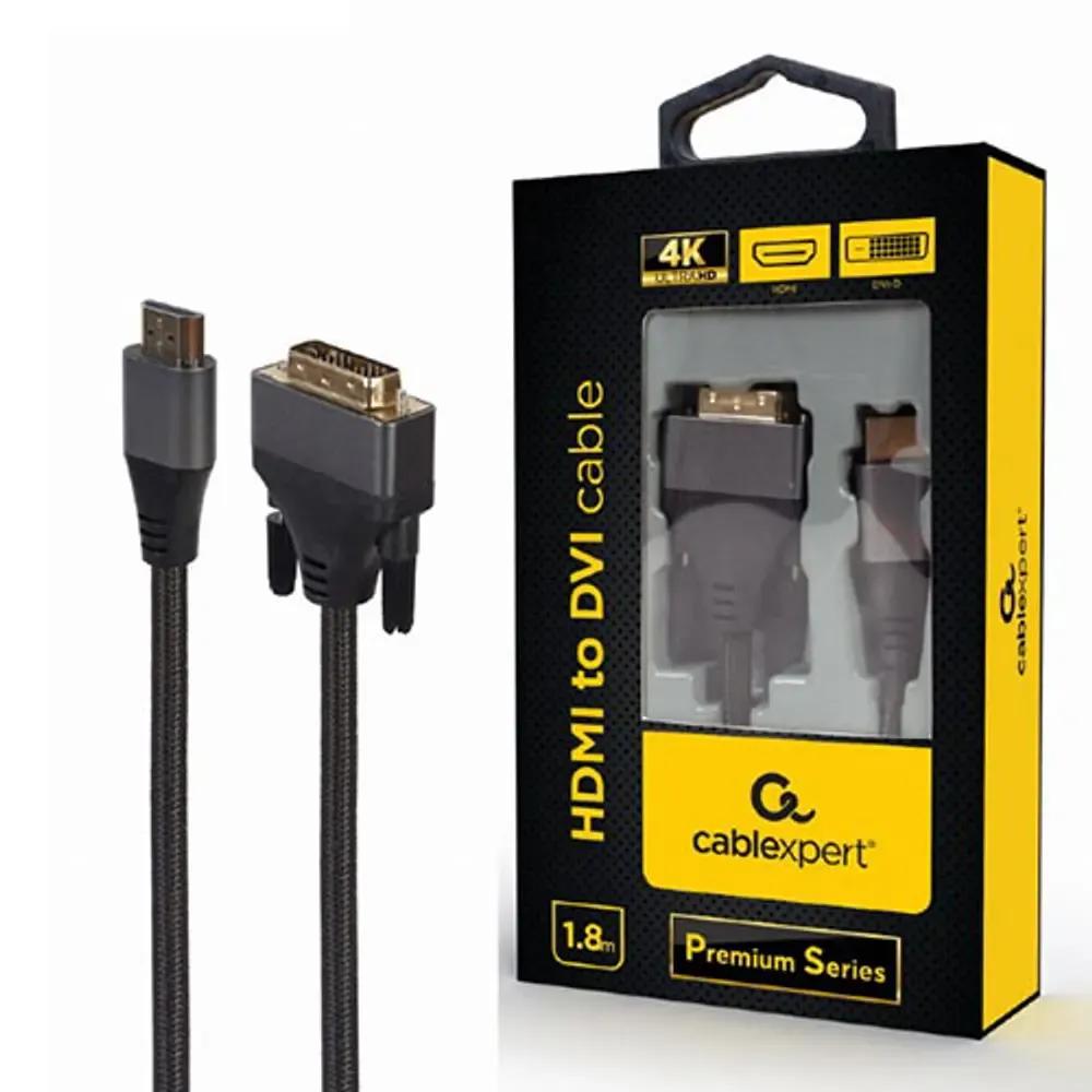 CABLEXPERT HDMI TO DVI CABLE PREMIUM SERIES 4K 18M RETAIL PACK