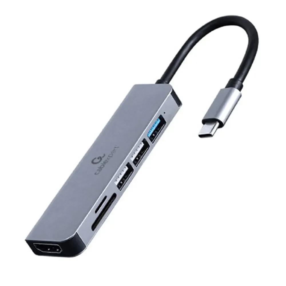 CABLEXPERT USB TYPE-C 6IN1 MULTI-PORT ADAPTER HUBHDMICARD READER