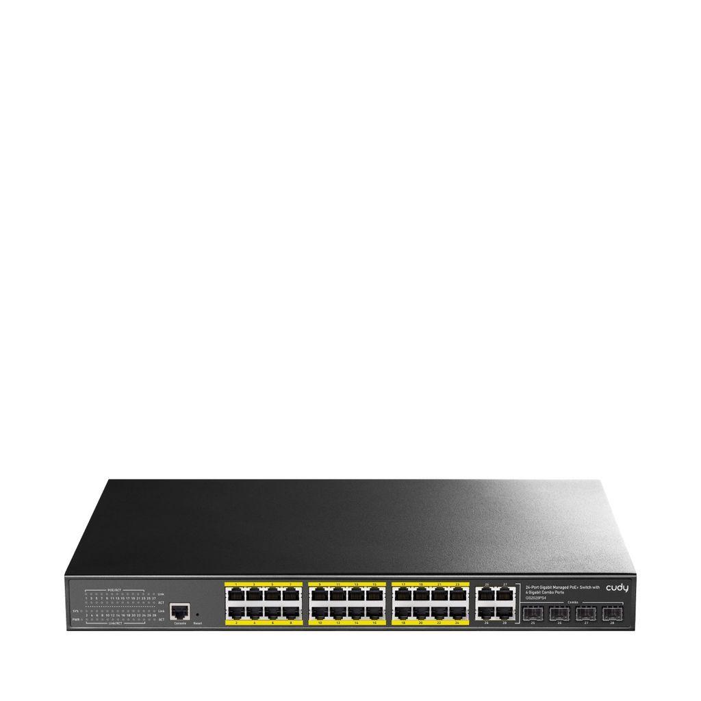 CUDYSwitchGS2028PS424-GbEPoEL2Managedwith4GigabitComboPorts