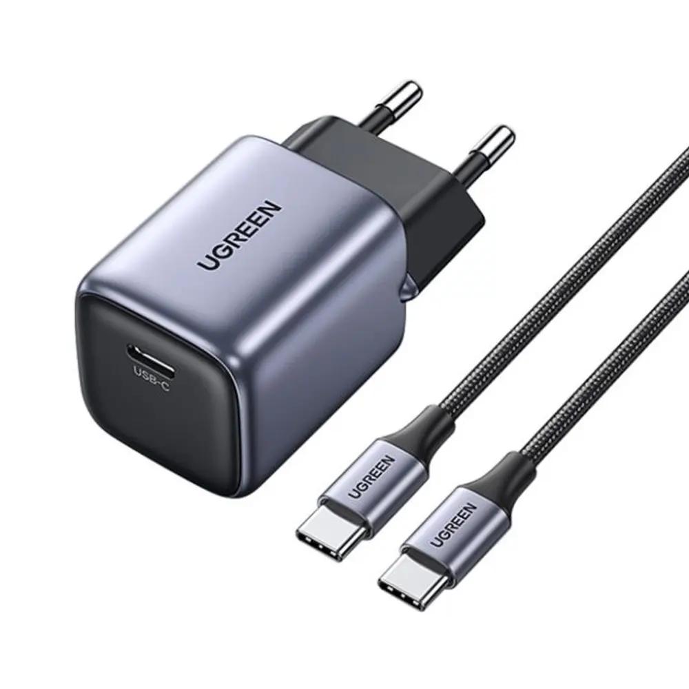 Charger GaN UGREEN CD319 30W PD Combo+Type C 60W cable 1m Space Gray 25257_1.webp