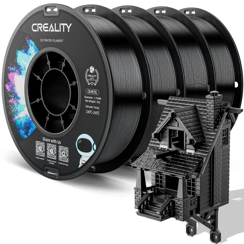 CrealityCR-PETGValuePack4kg-4xBlack3DPrinterFilamentnoreel
