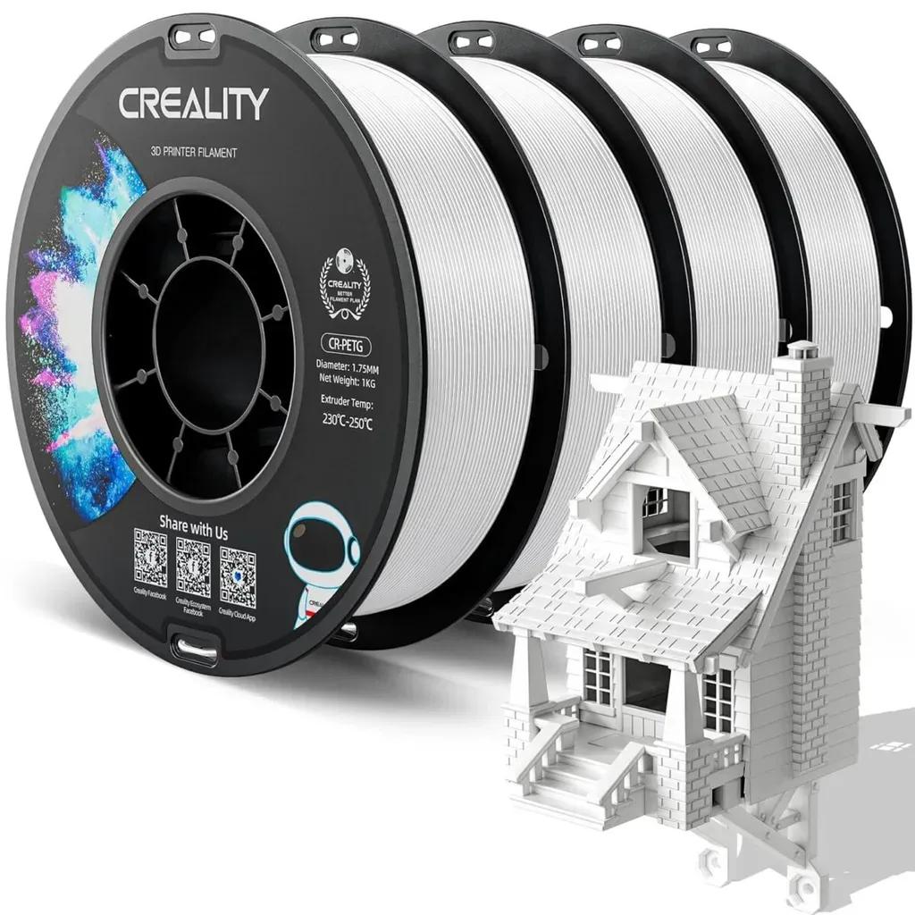CrealityCR-PETGValuePack4kg-4xWhite3DPrinterFilamentnoreel