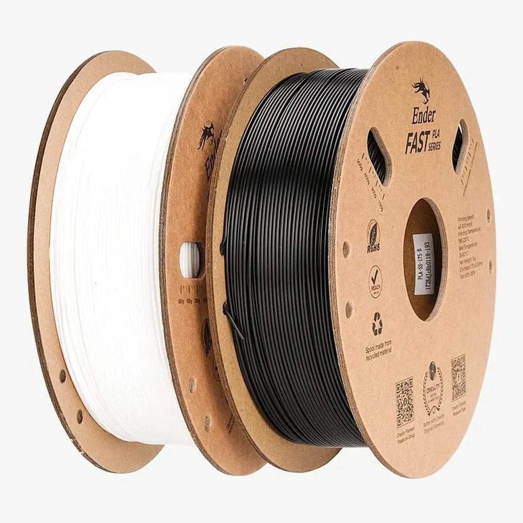 CrealityEnderFastPLAValuePack2KgWhite-Black3DPrinterFilament2x1kgSpool1.76