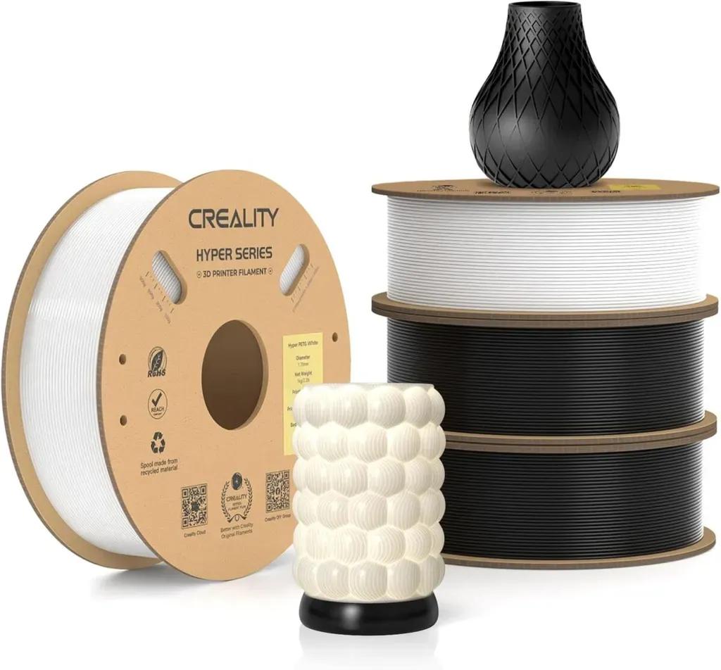 CrealityHyper-PETGValuePack4kg-2xBlack2xWhite3DPrinterFilamentfastprint4kg1.78